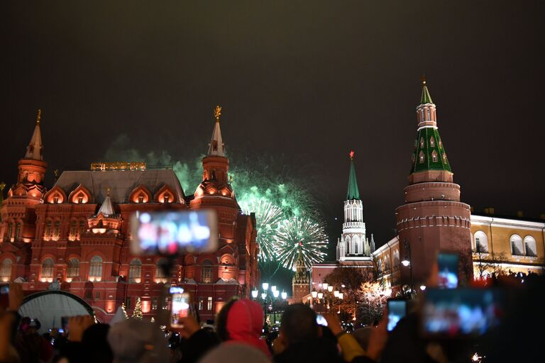 Во время празднования Нового года в Москве