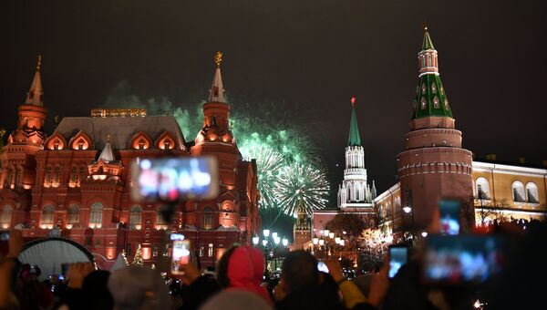 Во время празднования Нового года в Москве