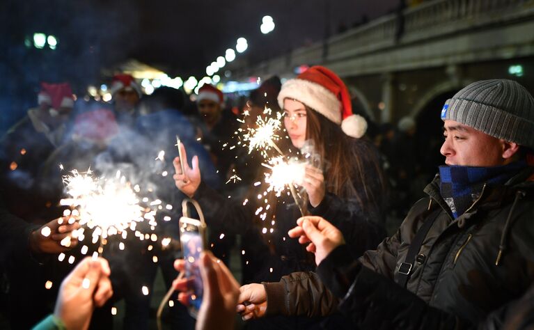 Во время празднования Нового года в Москве