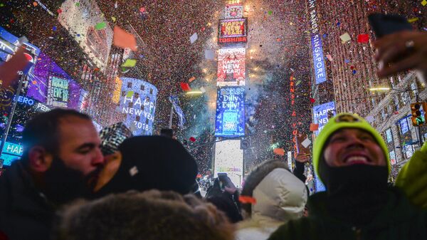 Во время празднования Нового года в Нью-Йорке
