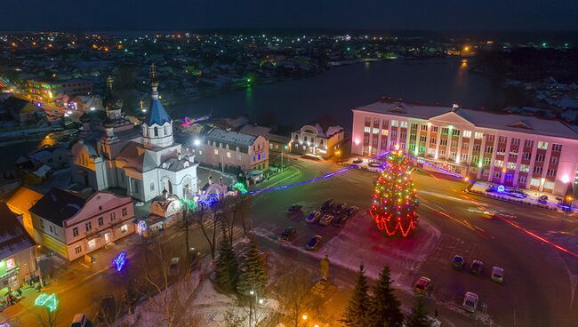 Новогодняя ёлка в городе Поставы Витебской области