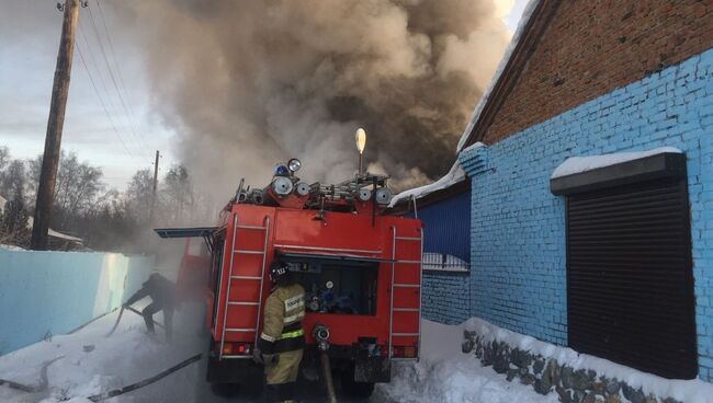 Пожар на обувном производстве в Новосибирской области. 4 января 2018