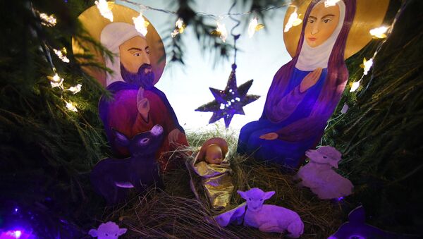 Рождественский вертеп в храме Сошествия Святого Духа в Казани