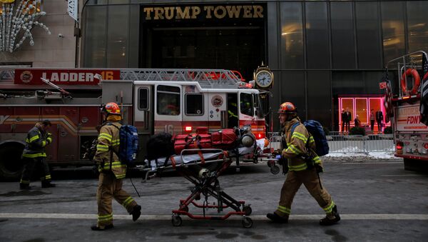 Пожар в Трамп-Тауэр в Манхэттене. 8 января 2018