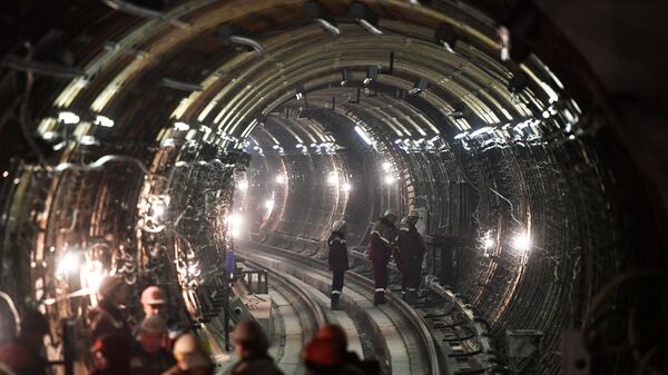 Тоннель строящейся станции московского метро