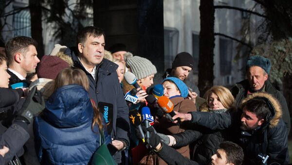 Михаил Саакашвили прибыл в офис управления Службы безопасности Украины в Киеве на допрос в рамках уголовного дела о содействии участникам преступных организаций. 10 января 2018