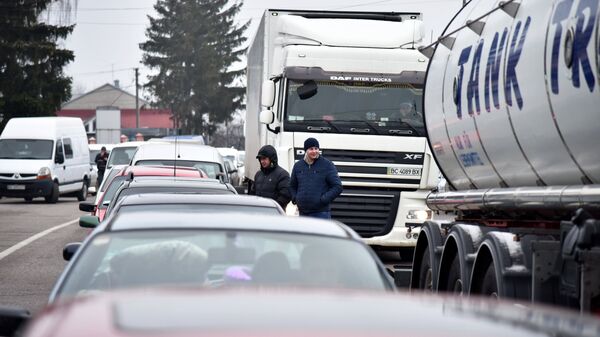 Акция протеста на границе между Украиной и Польшей. Архивное фото