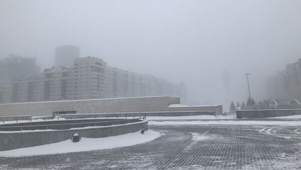 Сложные погодные условия в Астане, Казахстан. 11 января 2018