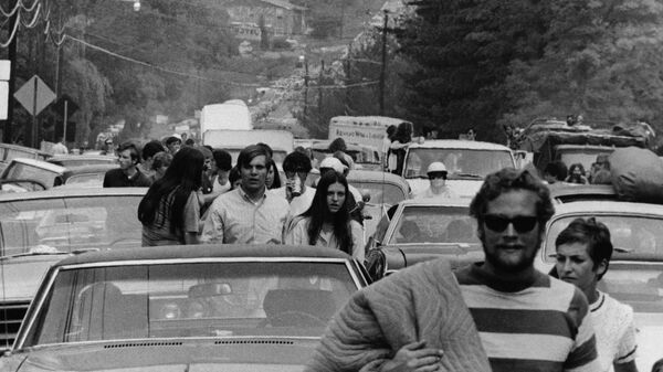Пробка по дороге на фестиваль Вудсток, 1969 год