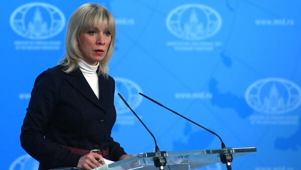 Официальный представитель МИД РФ Мария Захарова во время брифинга по текущим вопросам внешней политики. 12 января 2018