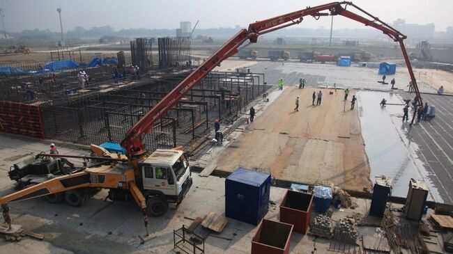 Церемония заливки первого бетона на стройплощадке АЭС Руппур, Бангладеш. Архивное фото