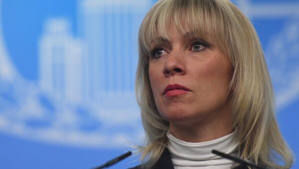 Официальный представитель министерства иностранных дел РФ Мария Захарова во время брифинга по текущим вопросам внешней политики. 12 января 2018