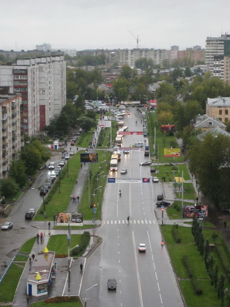 Один из центральных районов города Перми