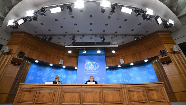 Пресс-конференция министра иностранных дел РФ Сергея Лаврова по итогам деятельности российской дипломатии в 2017 году. 15 января 2018