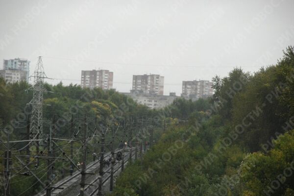 Железнодорожные пути Пермь-Екатеринбург рядом с местом падения самолета