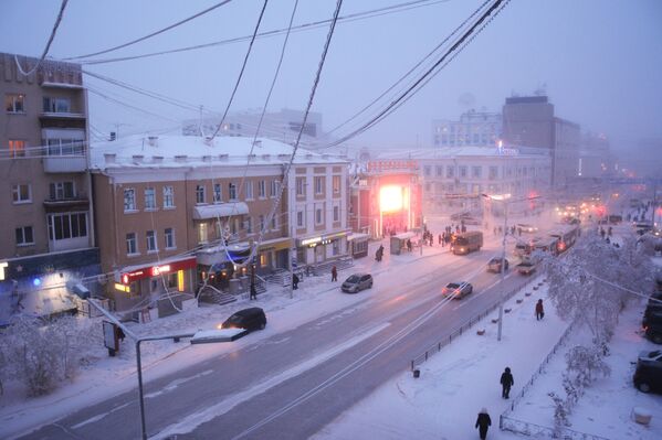 Одна из улиц города Якутск