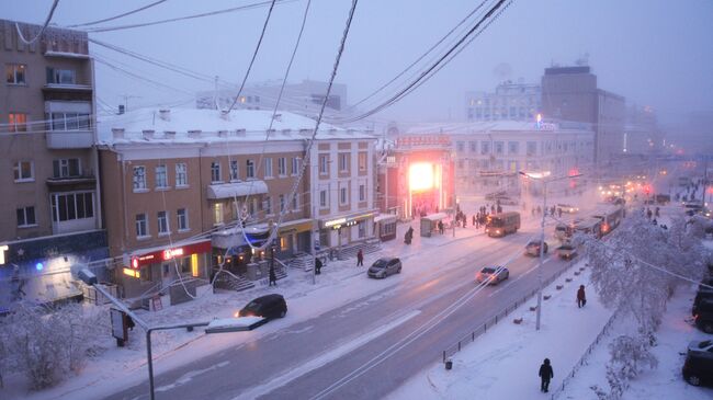 Одна из улиц города Якутск