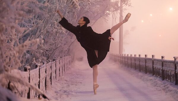 Балерина в Якутске при температуре минус 41 градус