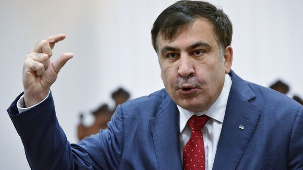 Михаил Саакашвили в Апелляционном суде в Киеве. Архивное фото