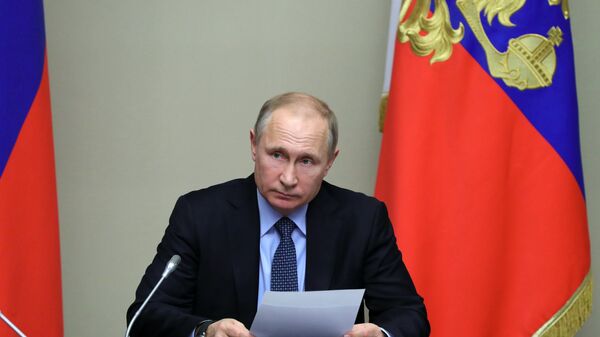 Президент РФ Владимир Путин проводит совещание с постоянными членами Совета безопасности РФ. 19 января 2018