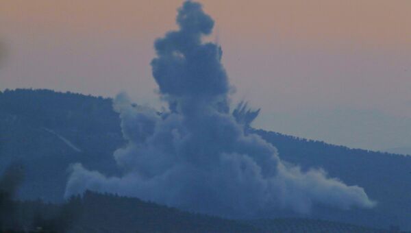 Дым над Африном после начала турецкой операции Оливковая ветвь