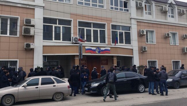 Здание Советского районного суда Махачкалы, где арестован мэр города Муса Мусаев на десять суток, до предъявления обвинения. 21 января 2018