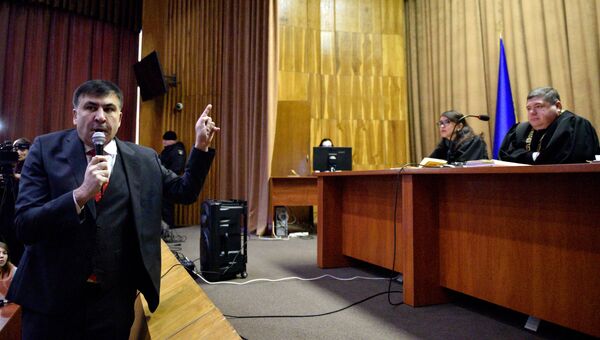 Михаил Саакашвили в Апелляционном суде в Киев. 22 января 2018