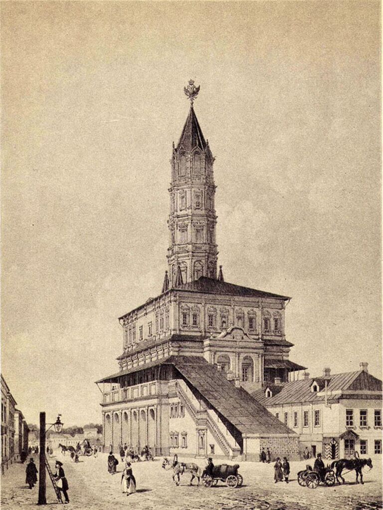 Масляный фонарь у Сухаревой башни, 1-я половина XIX века.