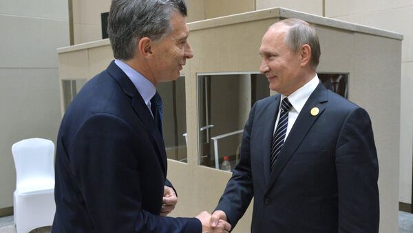 Президент РФ Владимир Путин и президент Аргентины Маурисио Макри. Архивное фото