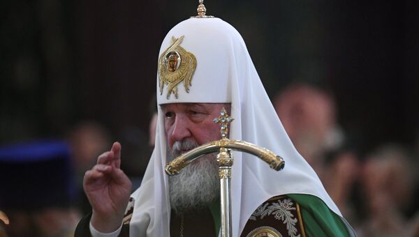 Патриарх Московский и всея Руси Кирилл во время богослужения. Архивное фото