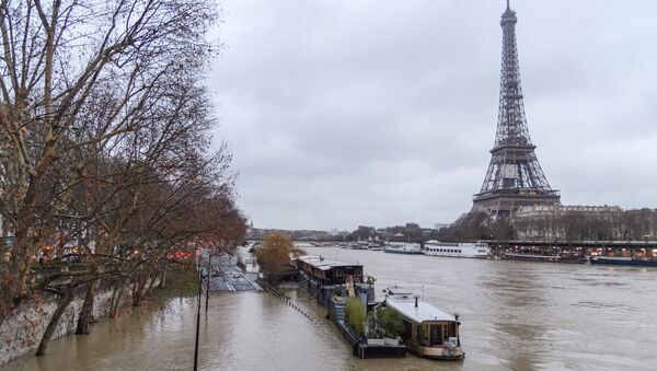 Резкий рост уровня воды в Сене, из-за прошедших ливневых дождей. Архивное фото