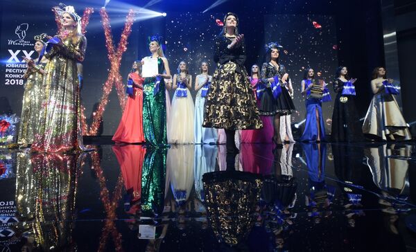 Участницы на церемонии награждения XX Республиканского конкурса красоты Мисс Татарстан-2018 в Казани