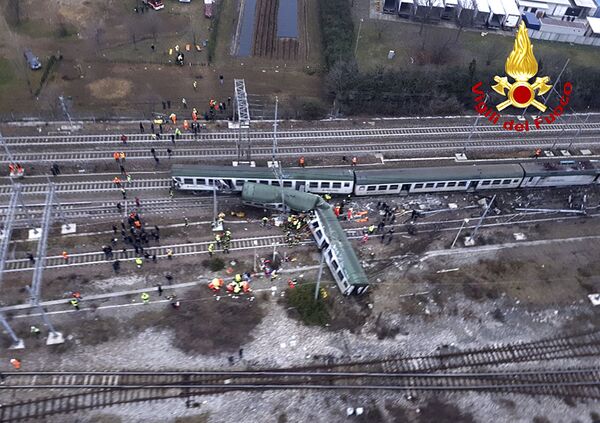 Крушение поезда на окраине Милана, Италия. 25 января 2018 года
