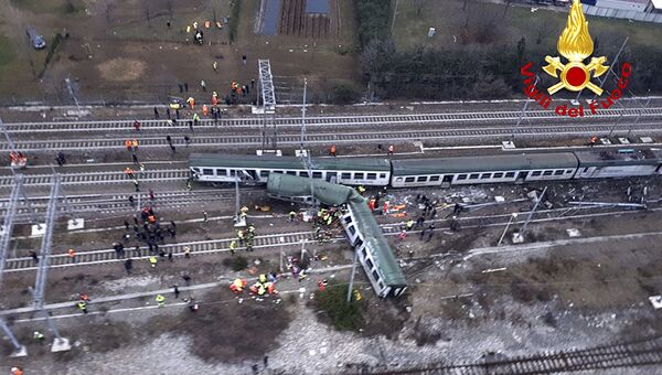 Крушение поезда на окраине Милана, Италия. 25 января 2018 года