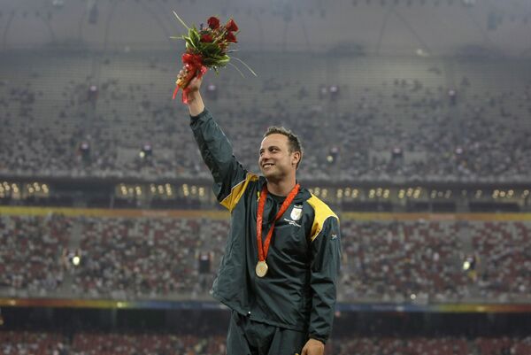 Трехкратный паралимпийский чемпион Пекина Оскар Писториус (ЮАР)