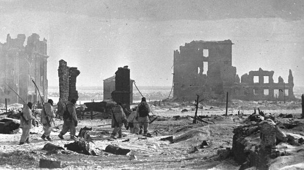 Центр города Сталинграда после освобождения от немецко-фашистских захватчиков. Великая Отечественная война 1941-1945 годов
