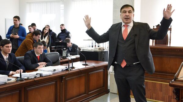 Михаил Саакашвили в Апелляционном суде в Киеве. 26 января 2018