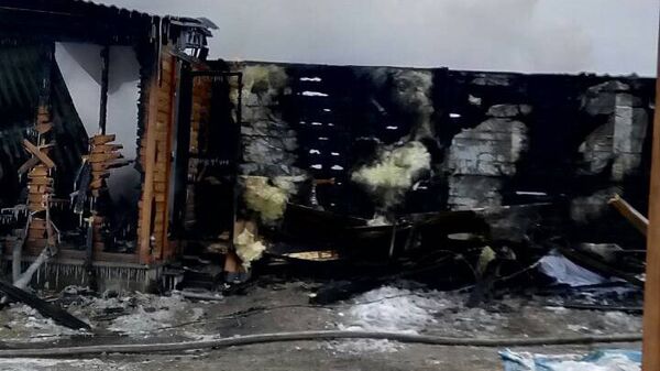  Последствия пожара в поселке Хужир Ольхонского района Иркутской области. 28 января 2018