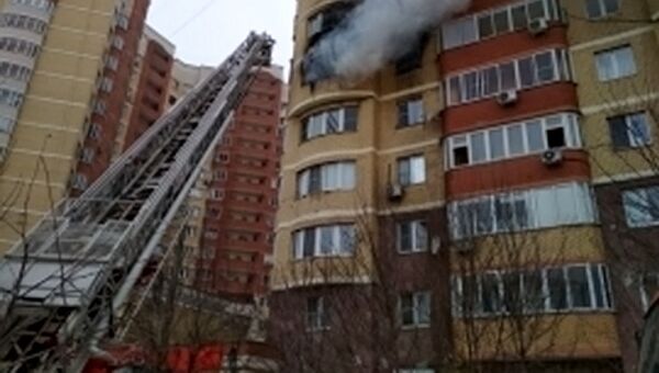 Пожар в многоквартирном жилом доме в Красногорске Московской области. 28 января 2018