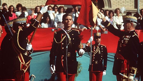Принц Испании Фелипе VI в начале своей военной карьеры в 1985 году