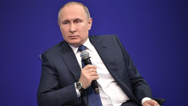 Кандидат в президенты РФ Владимир Путин. 30 января 2018