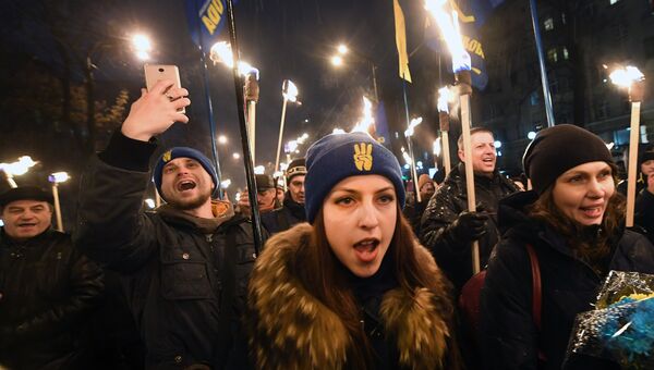 Факельное шествие в Киеве. 29 января 2018
