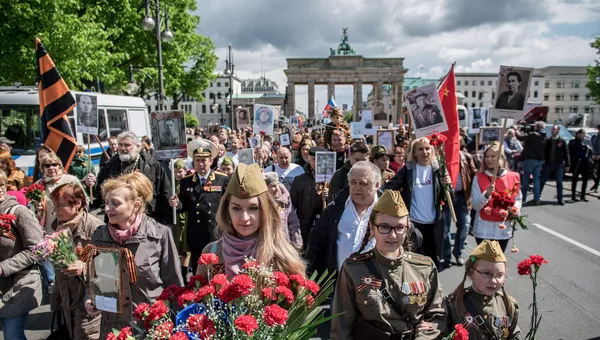 Участники акции Бессмертный полк в Берлине. Архивное фото
