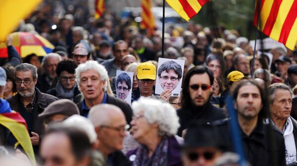 Участники акции протеста в Испании. Архивное фото