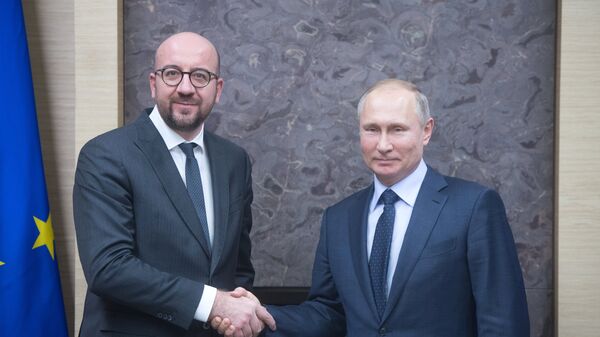 Президент РФ Владимир Путин и премьер-министр Бельгии Шарль Мишель во время встречи. 31 января 2018