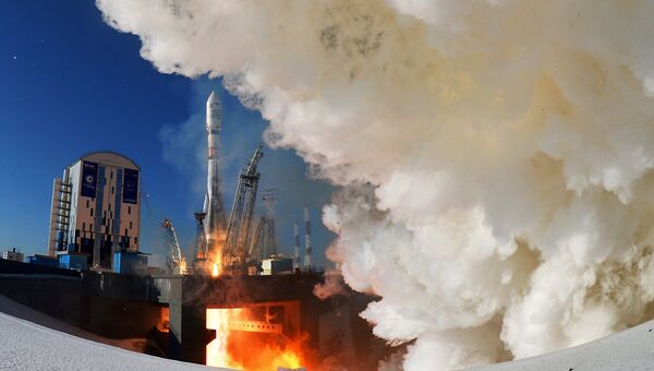 Старт ракеты-носителя Союз-2.1а с КА дистанционного зондирования Земли Канопус-В №3 и №4, и с 9 космическими коммерческими аппаратами с космодрома Восточный. 1 февраля 2018