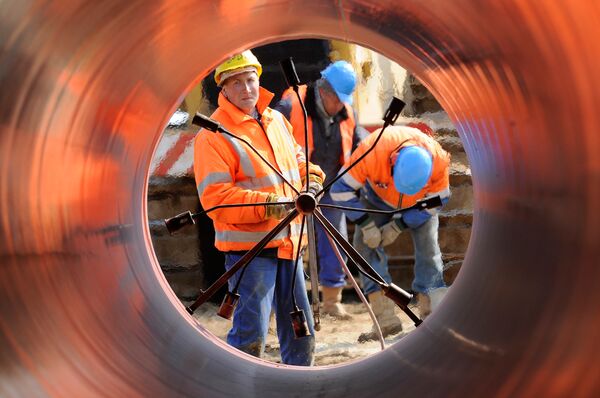 Сварка труб на строительстве газопровода в Германии Сварка труб на строительстве газопровода в Германии