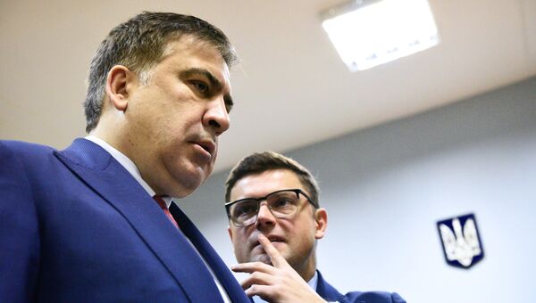 Михаил Саакашвили на заседании Киевского апелляционного административного суда. Архивное фото