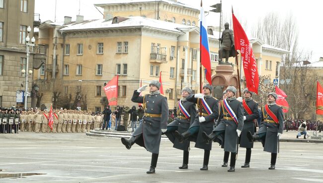 Парад войск в честь Сталинградской Победы в Волгограде. 2 февраля 2018