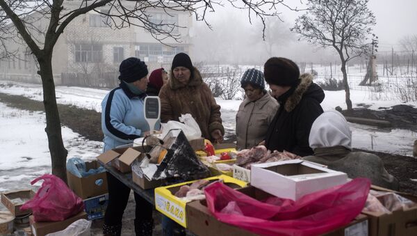 Жители поселка Ясное Донецкой области. 3 февраля 2018